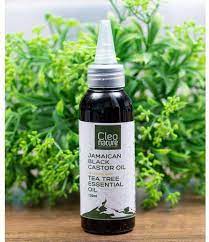 Huile de ricin noire jamaïcaine Cleo Nature avec huile essentielle d'arbre à thé 120 ml