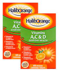 1131532.jpeg Haliborange - Comprimés à croquer de vitamines AC et D à l'orange, boîte de 60, pour les enfants de 3 à 12 ans